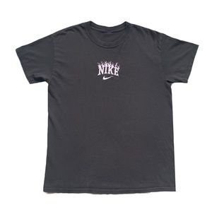 Embroidered pink Nike flame shirt